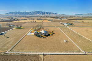 Bird's eye view with a mountain view and a rural view