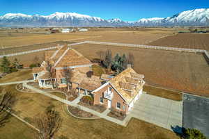 Drone / aerial view with a rural view and a mountain view