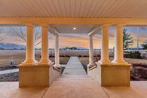 View of patio with a porch