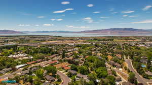 You are surrounded by mountains and lakes which are visible from the deck.