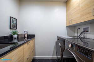 One of two laundry rooms, this one is located on the main level.