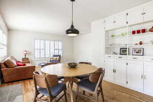 Dining room featuring light wood-style floors