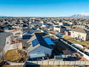 Aerial view with a residential view and a mountain view