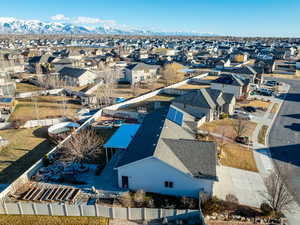 Drone / aerial view with a mountain view and a residential view