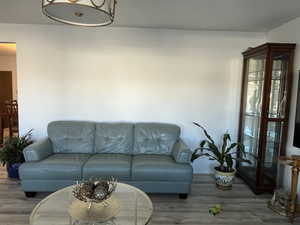 Living room with wood finished floors