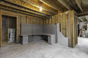 View of unfinished basement