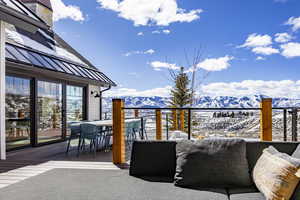 Exterior space with a mountain view