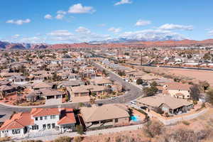 Aerial view with a residential view and a mountain view