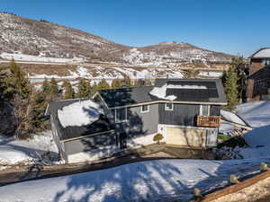 Exterior space featuring a mountain view