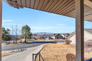 View of street featuring a residential view and a mountain view