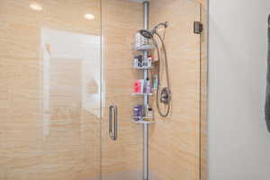 Bathroom with a shower stall