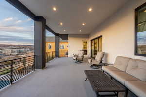 Balcony featuring an outdoor hangout area