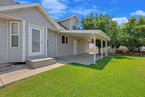 Backyard with porch