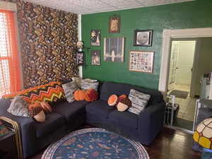 Living room featuring wood finished floors