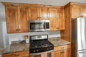 Kitchen with stainless steel appliances