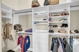 View of walk in closet