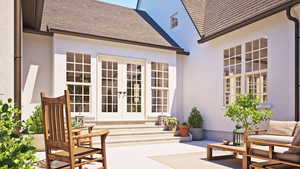 View of patio / terrace featuring french doors