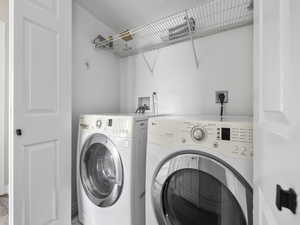 Laundry area with washing machine and dryer