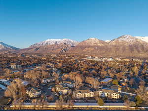 Property view of mountains featuring a residential view