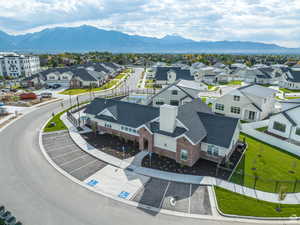 Bird's eye view with a mountain view and a residential view