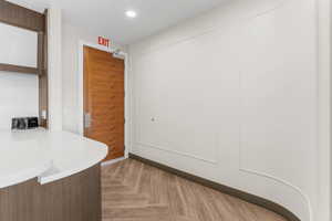 Entry with recessed lighting