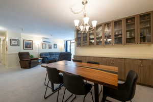 Dining room with built in cabinetry, with abundant storage.