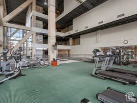 Workout area fully equipped gym