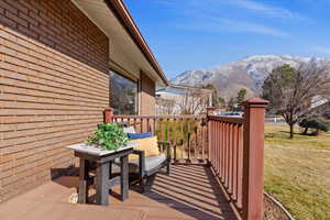 Balcony with a mountain view