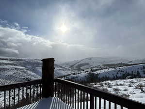 Exterior space with a mountain view