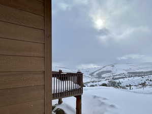 Exterior space featuring a mountain view