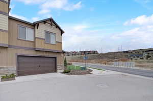 Exterior space with sidewalks