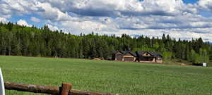 Exterior space with a forest view