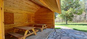 View of sauna / steam room with wood-type flooring