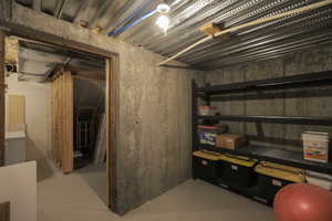 Unfinished storage room