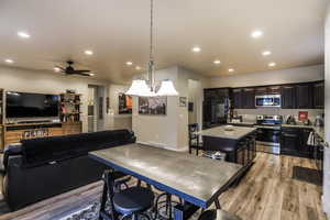 View of kitchen and great room