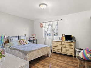 Bedroom featuring wood finished floors