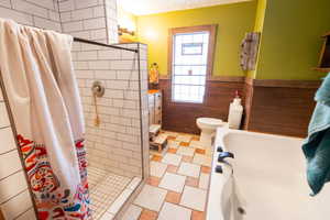 Primary bathroom with separate shower and bathtub