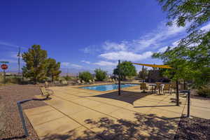 Pool featuring a patio area