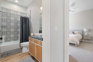 Bathroom featuring shower / bathtub combination