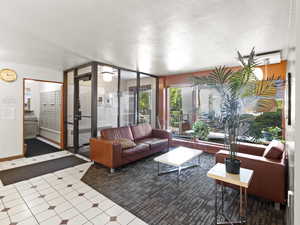 Living room featuring radiator heating unit