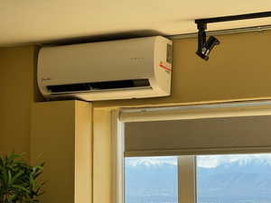 Detailed view of an AC wall unit /split