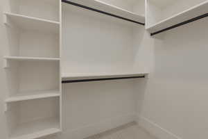 Spacious closet featuring carpet