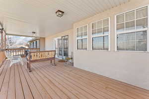 Wooden deck with french doors