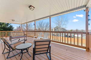 View of wooden deck