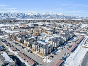 Aerial view with a residential view and a mountain view