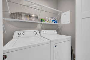 Clothes washing area with laundry area and separate washer and dryer