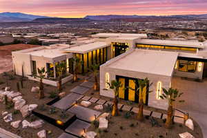 Aerial view featuring a mountain view