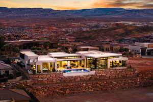 Exterior space featuring a mountain view