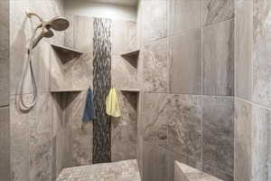 Details featuring tiled shower