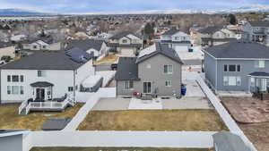 Drone / aerial view featuring a mountain view